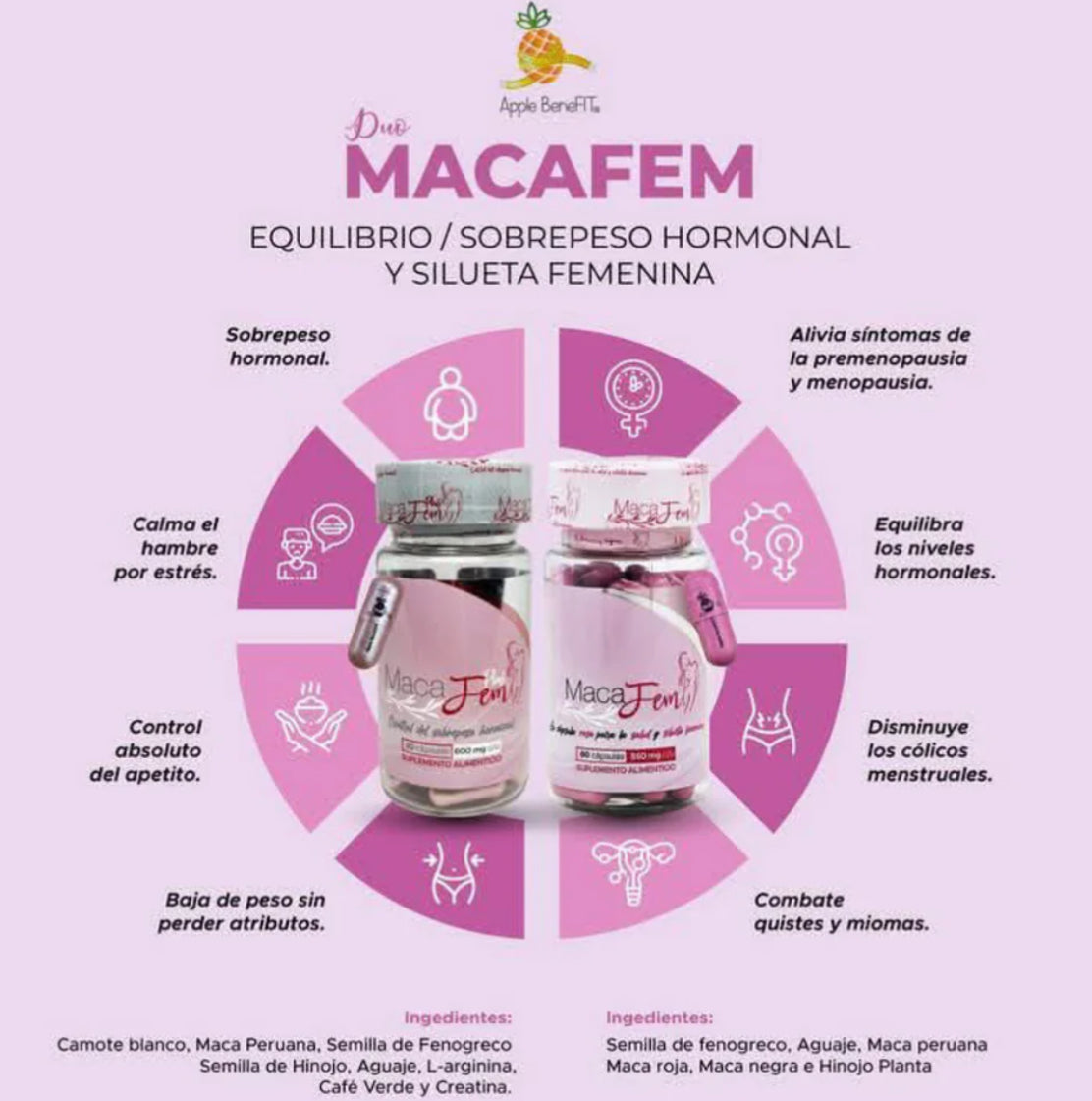 MacaFen equilibrio sobre peso hormonal