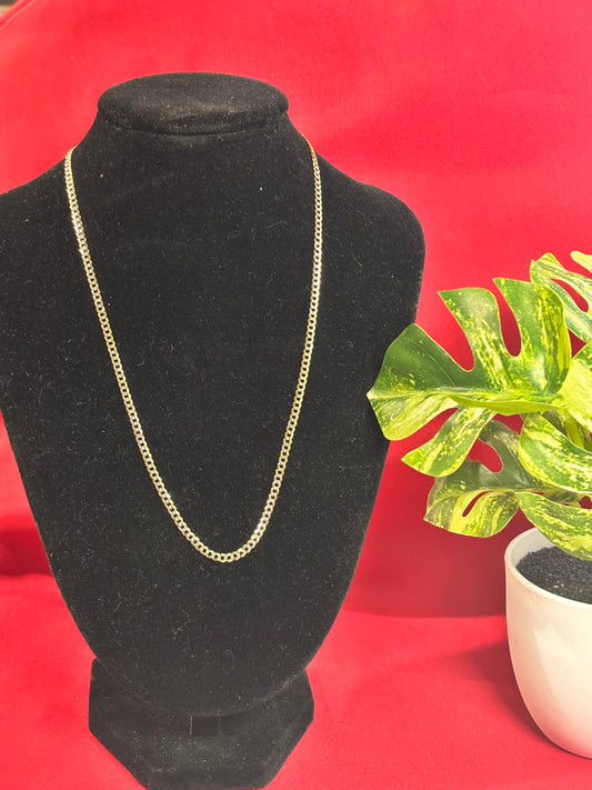 Cadena estilo Cubano size 16 oro 14k